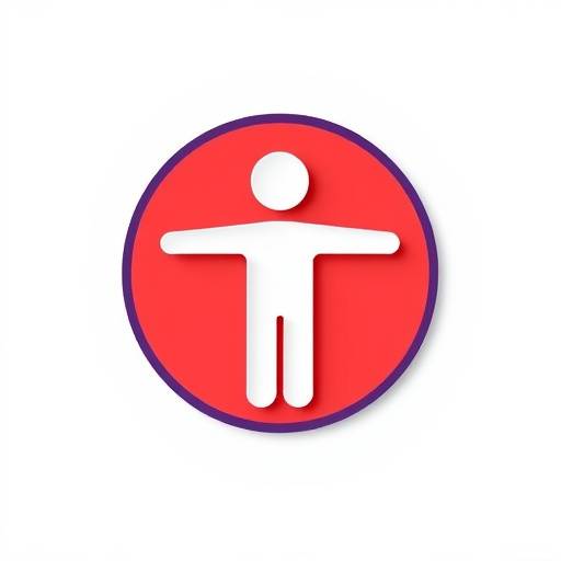 Accessibility icon depicting a person with outstretched arms in a circle, symbolizing inclusion.